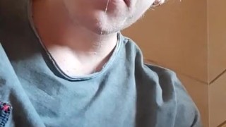 White guy masturbating