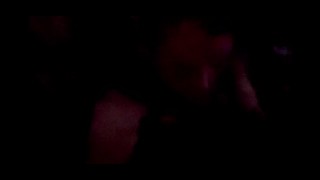Movie night fun with petite slut