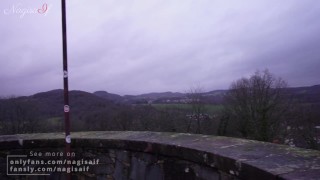 Cutest Teen giving Blowjob on a Castle in PUBLIC (almost got caught!) - NagisaIf