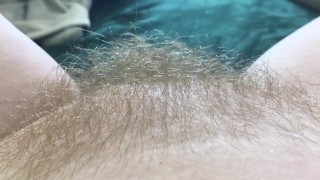 Blonde pussy hair bush close up