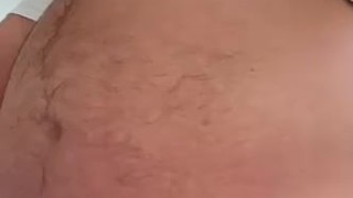 Dick engulfed by belly and pad