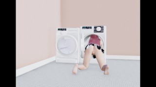 Stepdaughter stuck in the dryer (short clip)
