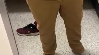 Playing with it a little while trying on clothes