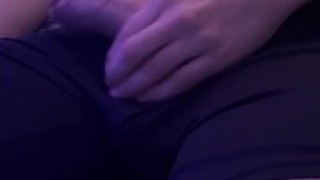 Straight Guy Big Dick Jerking Off Thru Boxers