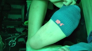 SMELL MY SOCKS AND MY FEET UNDER MY DESK