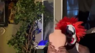 Scary clown fucking pocket pussy