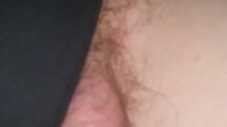 Jacking off in spandex black thong