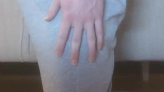 Athletic young skinny male late-night cum