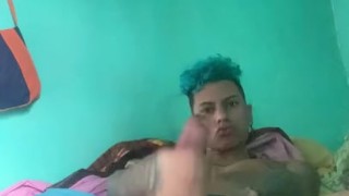 Twink with tattoos masturbate big cock 🍆