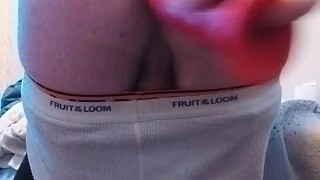 Taking dildo from behind