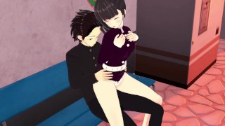 DEMON SLAYER Kanao Tsuyuri is caught to be fucked and gives a great blowjob with her tits Anime H