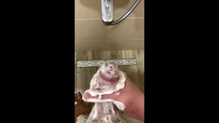 Shaving my thick dick made me cum