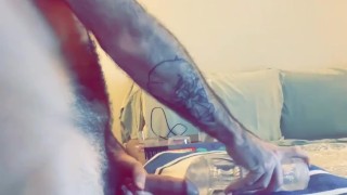 Hairy daddy caught fucking clear flesh light with furry cock teaser