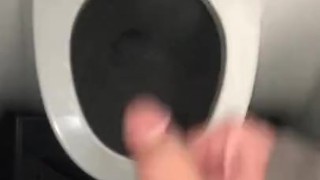 POV Jerking Off And Cumming For The First Time Ever While On An Airplane In The Washroom