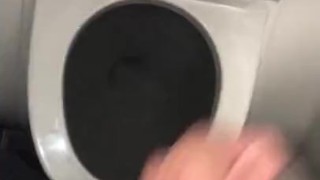 POV Jerking Off And Cumming For The First Time Ever While On An Airplane In The Washroom