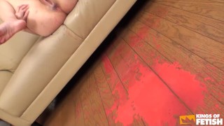 Petite Japanese squirts while getting pleased with a vibrator