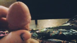 Double check my step mom is in bed & explode all over her kitchen floor