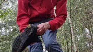 Stripping and masturbating nude in the forest