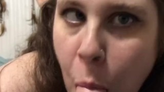 CLOSE-UP Deepthroating and sucking the tip as he CUMS in my mouth 🤤😍☺️