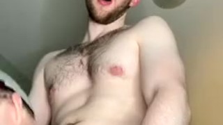 Sucking the cum out…