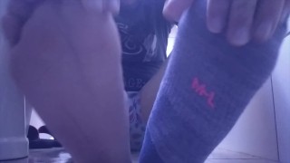 SWEATY SOCKS AND SOLES AFTER A LONG DAY OF WORK