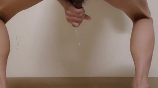 asian femboy milking at the stair