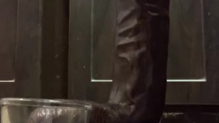 Failed wife’s week long edge challenge, she ordered me to use my cum and jerk off her BBC dildo