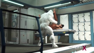 A hot black girl needs a huge cyborg cock in her ass