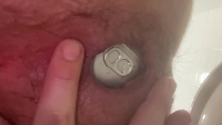 My greedy ass makes a beer disappear all the way without lube. Amateur anal Gape. Objects insertions