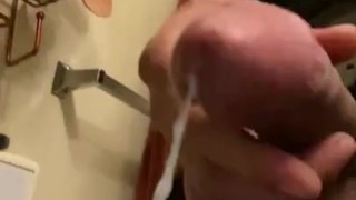Jerking Off In Bathroom While Family Members In Other Room! 🤫🍆💦