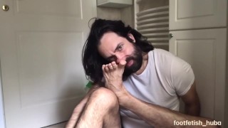 Power self foot sniff self foot worship stinky socks