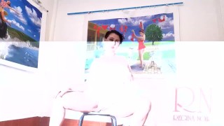 Photo shot. Bride in white dress and have no panties in art gallery.2