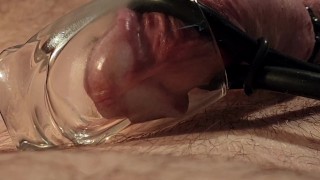 Electro Cock n Ball Estim Torture Ejaculate Into Shot Glass for another Kahlua and Cum Cocktail