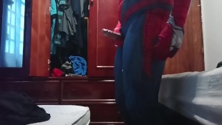 Masturbating in my spiderman suit