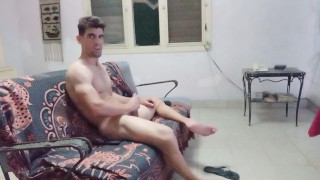 Handsome straight guy addicted to masturbation making all kinds of facial expressions and eye rolls