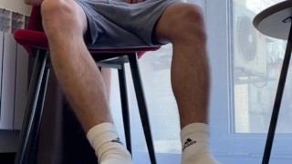 HAIRY LEGS WHITE SOCKS HANDJOB