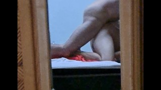 Daddy Bareback doggystyle fucks his boy in bed, sucking rimming