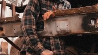 Risky cumshot with nearby co workers filmed by another