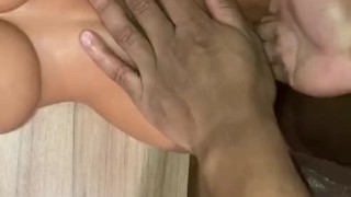 Moaning, Humping, and Fucking Sex Doll to Moaning Cumshot