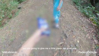 I come on top of a stranger's leggings