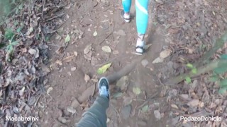 I come on top of a stranger's leggings