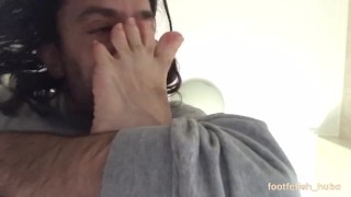 Sniffing the stink from my callusy peds self foot sniff