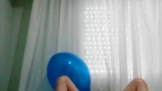 A huge balloon and an extra horny pussy!!!. To my fetish fan🎈🎈
