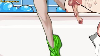 First time anal for this femboy emo who get fucked by a student twink in bathroom