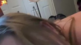Getting fucked doggy style trying to stay quiet so roommates dont hear!