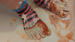 Creamy Toe Sock Valentine