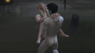 Sims 4 Porn Hot Blonde Babe Fucks Vampire Guy In Graveyard