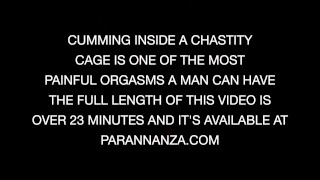 EXPLOSIVE RUINED ORGASM IN CHASTITY CAGE - FEMDOM HANDJOB/FOOTJOB