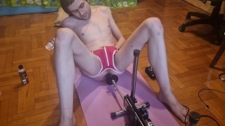 Gay have anal sex with fucking machine