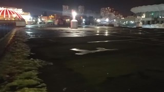 guy masturbates in the city center. EXTREME